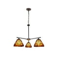 thumbnail image 3 of CHLOE Lighting INNES Mission Tiffany-Style Blackish Bronze 3 Light Mini Chandelier 27" Wide, 3 of 5