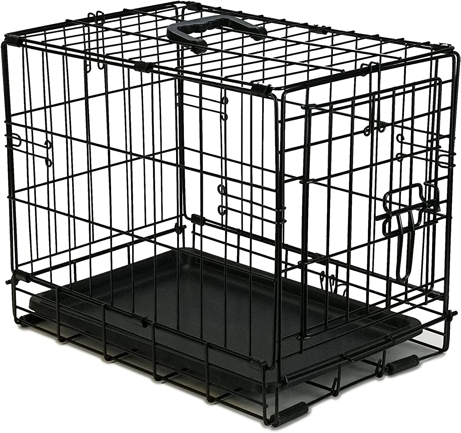 Size PETSWORLD Single Door Dog Crate Heavy Duty Folding Metal Dog or Pet Crate Kennel 24 inch w/ Divider 