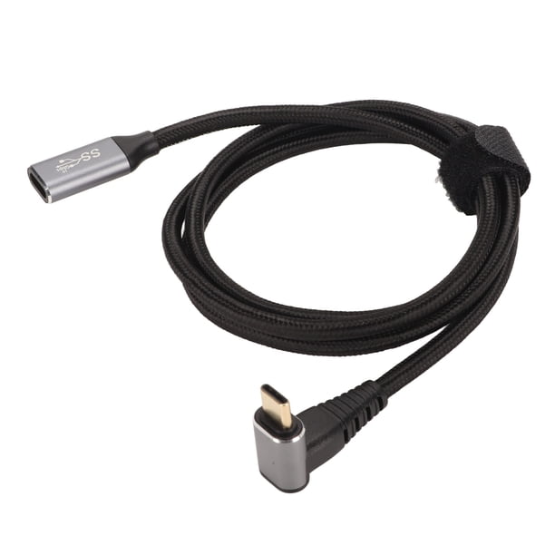 Cable USB C 3.1 Macho A Hurbra, Carga Rápida PD100W, Cable de Carga USB C de 10 Gbps 4K A 60 Hz, Diseño en Forma de L de 90 Grados, Trenzado de Nailon, Chapado en Oro, para vapor para vapor