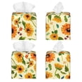 thumbnail image 2 of Lsque Sunflowers And Butterflies Printed Tissue Box Cover Holder, Facial Paper Organizer Dispenser,Square with Bottom Belt, PVC Leather Decorative Organizer, 2 of 8