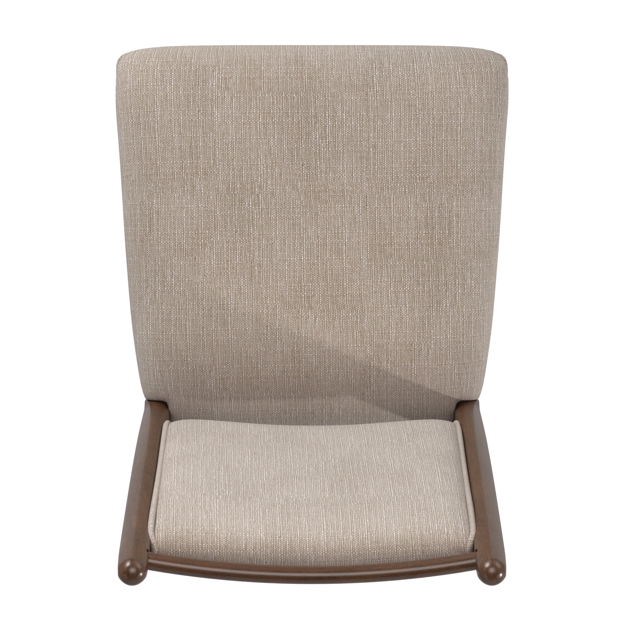 Weston Home Alta Wood Finish Beige Fabric Dining Chair, Set of 2, Walnut