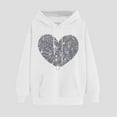 thumbnail image 2 of Tao Tao Cute Hoodies For Women Glitter Heart Printed Hoodies Shirt Long Sleeve Hooded Sweatshirts With Pocket Valentine's Day Top White L, 2 of 4