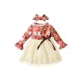 thumbnail image 2 of goowrom Robe d'Halloween pour Tout-Petite Fille, Robe en Tulle Citrouille + Bandeau, 2 of 9