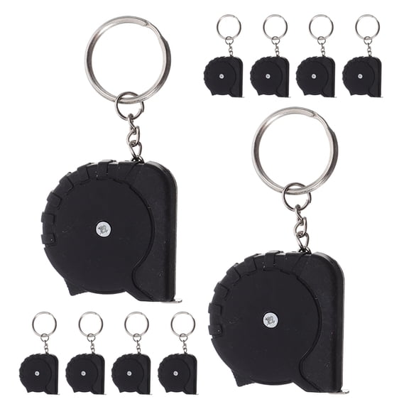 FRCOLOR 10pcs Mini Portable Retractable Measuring Tape Keychain Small Steel Tape with Keyring for Body Measuring Pocket Size