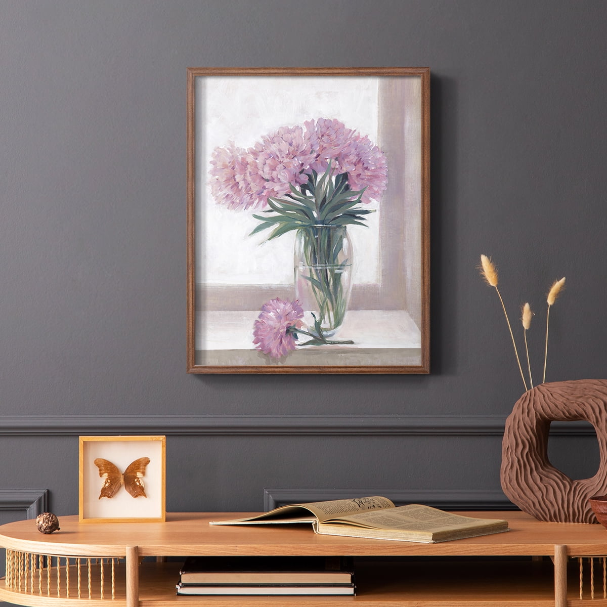 Windowsill Floral I Framed Print - Solid Wood in Single Picture Frame Solid Wood 2 Framed Print