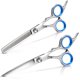 thumbnail image 2 of Juego de tijeras profesionales para cortar el cabello con tijeras de entresacar, kit de barbería de 11 piezas para el hogar y el salón, color azul., 2 of 5