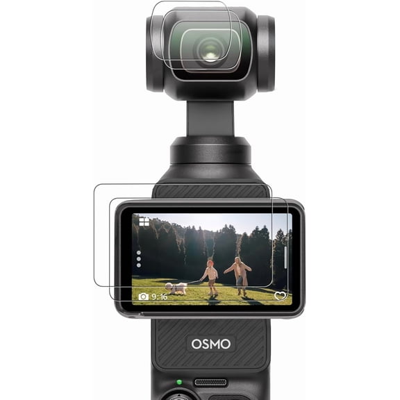 DJI Osmo Pocket 3 Screen Protector, Pocket 3 Lens Protector for DJI Osmo Accessories with Tempered Glass LCD Display Film, Ultra HD, 9H Hardness, Scratch Resistant