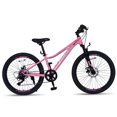 thumbnail image 3 of imerelez 24 Inch Mountain Bike- 6-Speed Shimano Gears, Steel Frame with Suspension Fork & Dual Disc Brakes,for Trail Riding,Pink, 3 of 8