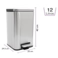 thumbnail image 2 of Bote De Basura Cuadrado De Acero Inoxidable 12l Home Styles, 2 of 9
