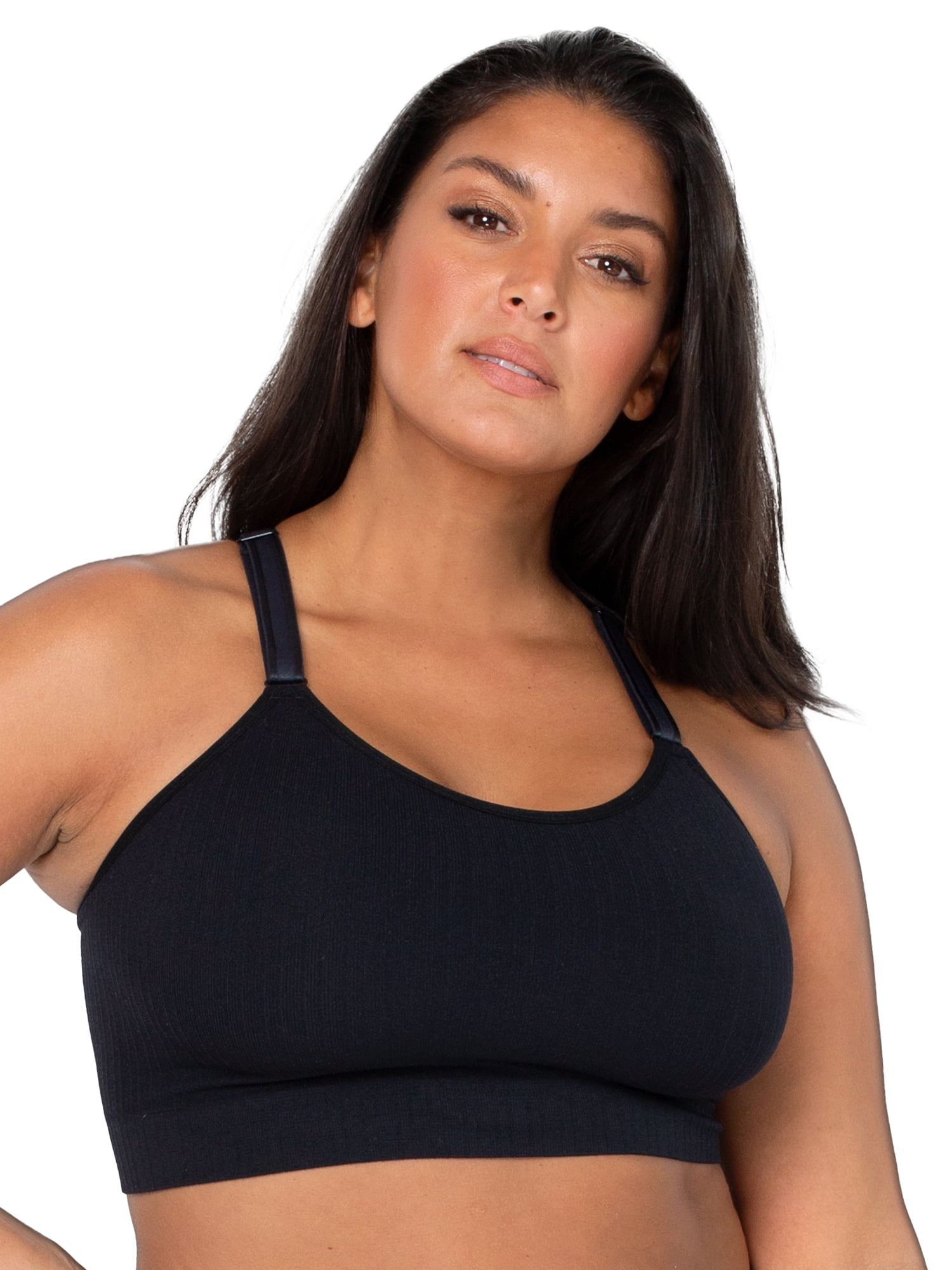 Fruit of the Loom Women's Seamless Strappy Back Longline Bra, 2-Pack, Sizes S to 4XL, Style FT1004