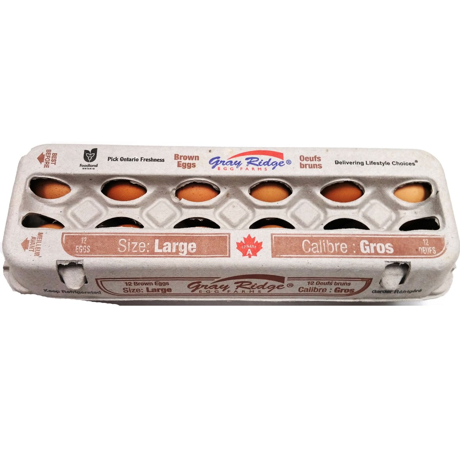 Gray Ridge Large Brown Eggs, 12 Count