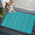 thumbnail image 3 of 2x3 Ft Entryway Area Rug, Turquoise Stripes Kitchen Rug Runner Washable Floor Mat, Modern Abstract Art Striped Farmhouse Non Slip Indoor Door Mat Throw Carpet for Bathroom Living Room Bedroom, 3 of 8