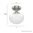 thumbnail image 4 of Hunter - Saddle Creek 1-light Brushed Nickel, Small Flush Mount Light, Dimmable, Schoolhouse Style, Schoolhouse Shaped, for Bedrooms, Dining, Living Rooms - 19048, 4 of 5