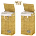 thumbnail image 2 of Wisdom Star Full Fabric 2 Pack Laundry Hamper with Lid, 100 Gal(100L), Large Laundry Hamper with Handle Removable Bag, Collapsible Clothes Hamper Organize, For Change of Clothes Towels, Wicker Print, 2 of 6
