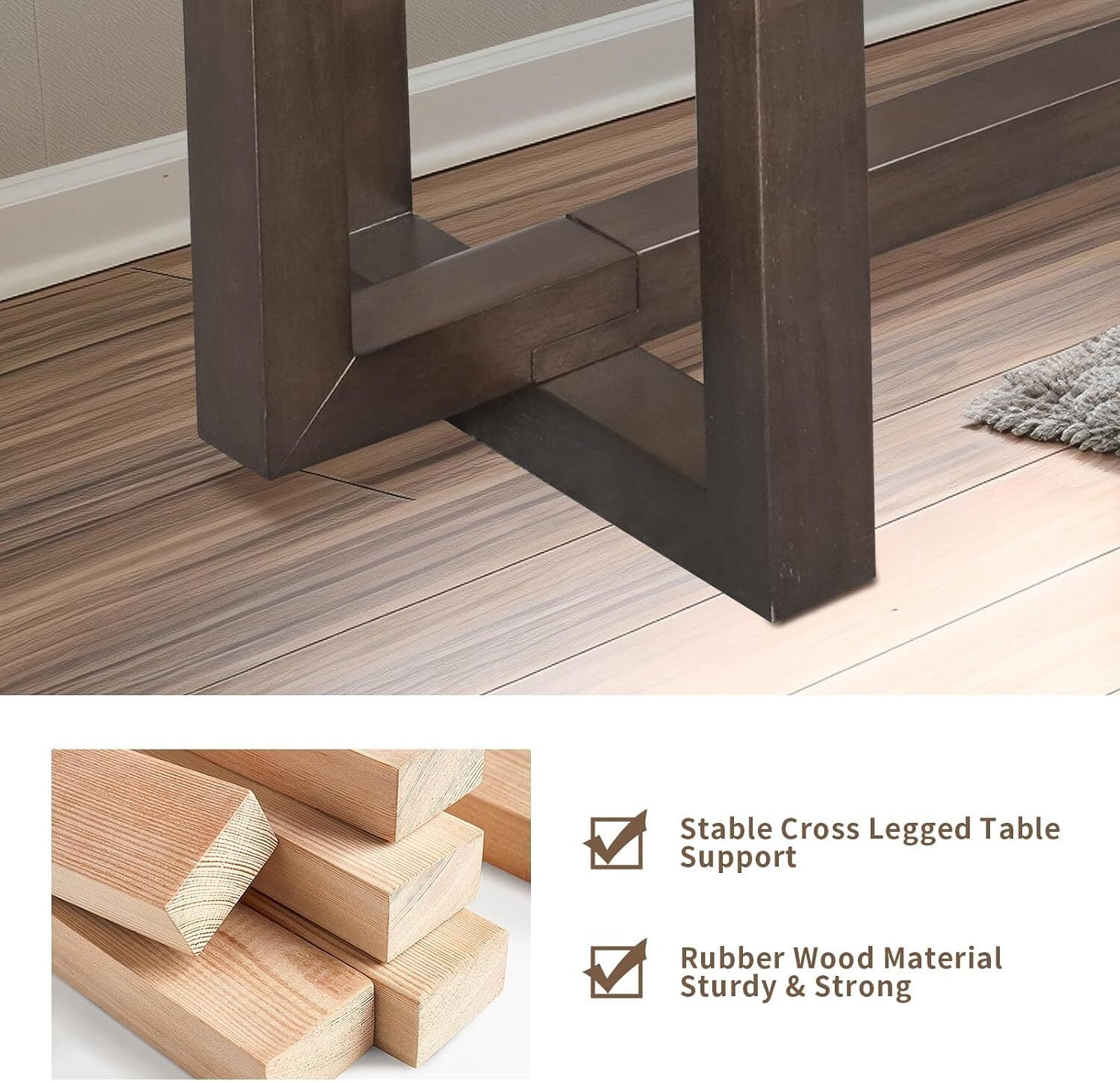 59" Narrow Console Table, Modern Sofa Table for Living Room, Narrow Rectangle Entryway Table for Hallway Kitchen Foyer