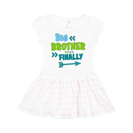 

Inktastic Big Brother Finally with Arrow Gift Toddler Girl Dress