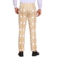 thumbnail image 3 of Pantalones de estampado floral para hombres, pantalones retro de flores paisley, 30 caqui, 3 of 6