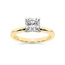 IGI Certified 6 Carat Cushion Shape Lab Grown Diamond Engagement Ring | 14K Yellow Gold | Matilda Leaf Petal Solitaire Diamond Ring | FG-VS1-VS2 Quality Friendly Diamonds
