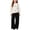 White, variant on BXJX Girls Knitted Outfit Sets 2 Piece, Casual Spring Fall Long Sleeve Crew Neck Sweaters and Wide Leg Pants Sets Beige Size 7-8 T
