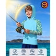 thumbnail image 3 of Sudadera con capucha Rash Guard DRONIRING para niños, UPF 50+, azul cristal, 3 of 6