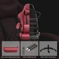 thumbnail image 2 of Dowinx Gaming Chair Office Chair, Vintage Computer Chair Massage PU Leather Gamer Chairs with Footrest Red, 2 of 7