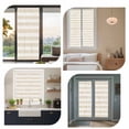 thumbnail image 7 of Vintage Linen Window Privacy Film Striped Beige Theme Farmhouse Decorative Glass Window Film UV Blocking Static Cling Non-Adhesive Sticker Covering for Home Door 23.6 x 59 inches, 7 of 7
