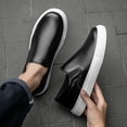 thumbnail image 3 of Men's Black Fashion New Slip-On Casual Business Sneakers, Wear-, Slip-, Comfortable for Daily Outdoor Hiking Lightweight Minimalist Style,, 3 of 9