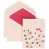 JAM Paper Wedding Invitation Set, Large, 5 1/2 x 7 3/4, Pink Card with Pink Lined Envelope Large Wedding Invitation Colorful Birds Set, 50/pack