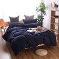 thumbnail image 1 of 3 Piece Solid Color Purplish Blue Quilt Cover Bedding Duvet Cover Set(Twin), 1 of 7
