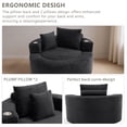 thumbnail image 6 of Leumius Oversized Round Chaise Lounge Sofa,Upholstered Lounge Chair with 2 Pillows and Cupholders,Boneless Sofa Couch with Memory Foam,Deep Seat Sleeper Chair for Living Room,No Assembly,Black, 6 of 8