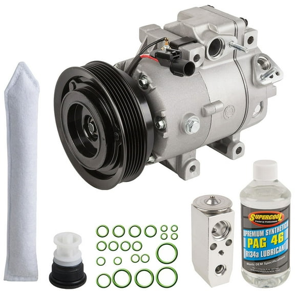 AC Compressor & A/C Kit For Hyundai Sonata 2.4L 4-Cyl 2009 2010 - Includes Drier, Expansion Valve, PAG Oil & O-Rings! - BuyAutoParts