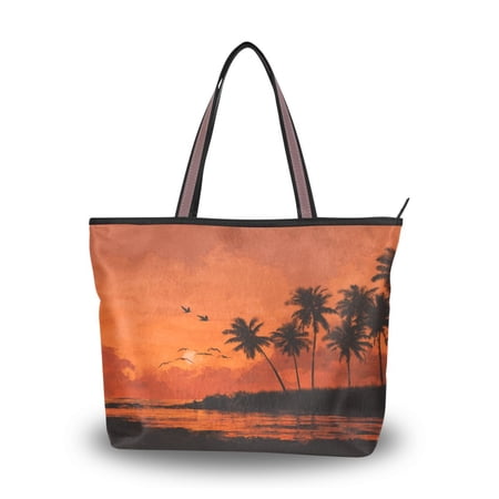 Womens Tote Bag Fashion Handbags Shoulder Bag Lightweight & Multi-Compartment Carryall Magnificent Sunset Scene L