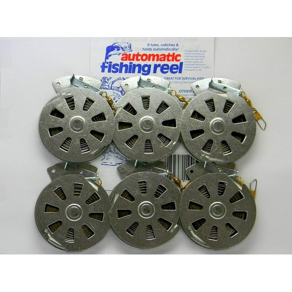 6 Mechanical 's Yo Yo Fishing Reels -Package of 1/2 Dozen- Yoyo Fish Trap -(Flat Trigger Model)