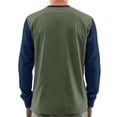 thumbnail image 3 of Hearthz Men's Henley T-Shirt Long Sleeve Fall 3-Button Color Block Workout Shirts for Men Crewneck Baseball Tee Shirt, 3 of 4