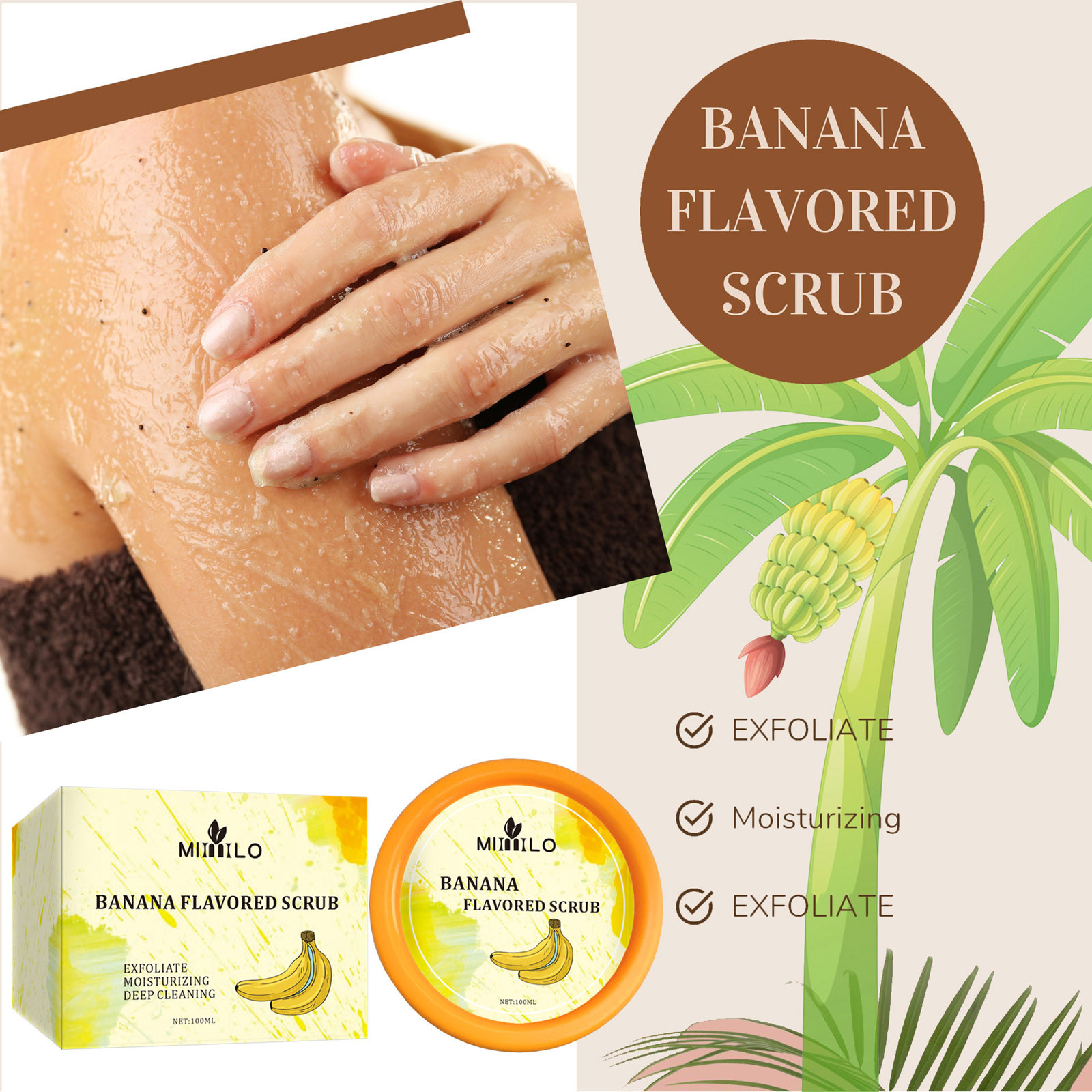 Lingouzi Banana Body Scrub Nourishing Moisturizing Exfoliating Dead
