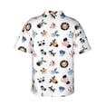 thumbnail image 4 of Xecao Cartoon Animals print Hawaiian shirt - a stylish short-sleeve button-down for men, perfect for casual beach and tropical outings., 4 of 9