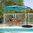thumbnail image 2 of Gymax 10 Ft Solar LED 40 Lights Offset Umbrella Crank Cross Base Patio Turquoise, 2 of 10
