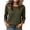 Army Green, variant on Ribbed Knit 3/4 Sleeve Tops for Women Crew Neck Brushed Pullover Solid Color Thin Layer Fall Winter Casual Blouses Tops