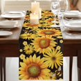 thumbnail image 3 of Table Runners 72 Inches Long Dress Scarves, Sunflower Farmhouse Kitchen/Dining Table Runner, Coffee Tablerunners, Yellow Floral Elegant Pastoral Flowers Watercolor 14x72 Inch, 3 of 9