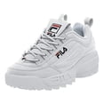 thumbnail image 1 of Fila Women's Disruptor Ii 3D Embroider White / Navy Red Ankle-High Leather Training Shoes - 5.5M, 1 of 5