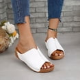 thumbnail image 4 of Mepaouo Summer Sandals for Women 2025 Platform Wedge Slides Arch Support Orthotic Casual Walking Shoes, 4 of 7
