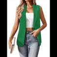 thumbnail image 1 of Chaleco Sin Mangas para Mujer, Ligero, con Forro Completo, Chaqueta Informal de Moda para Oficina y Trabajo. Verde L, 1 of 10