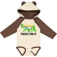 thumbnail image 3 of Inktastic Montana Lake and Trees in Bear Silhouette Boys or Girls Long Sleeve Baby Bodysuit, 3 of 5