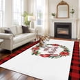 thumbnail image 2 of Rectangle Area Rugs 6 x 9 Ft, Merry Christmas Non-Slip Residential Carpet, Xmas Poinsettia Cardinal Pine Needles Indoor Crawling Mats Runner Rugs for Living Room/Dining Room/Bedroom, 2 of 8
