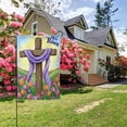 thumbnail image 5 of Spring Floral Tulip Garden Flag 12x18 Inch He Is Risen Religious Cross Double Sided Easter Outdoor Yard Decor, 5 of 6