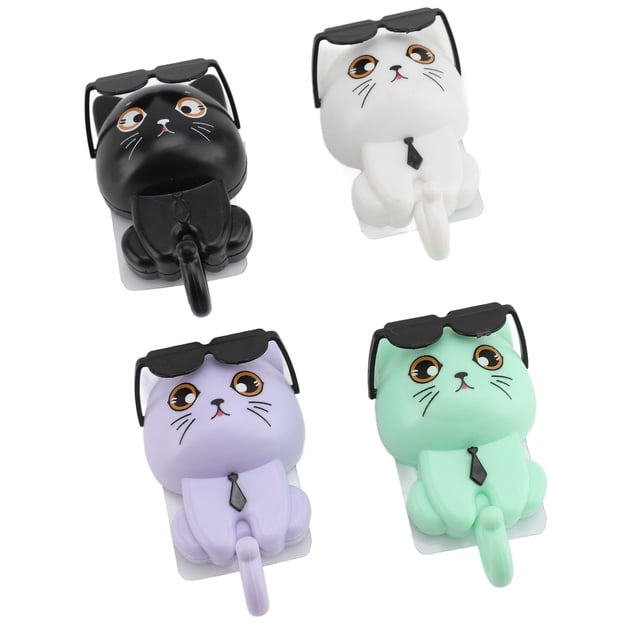 Soporte Para Llaves De Gato, Ganchos Adhesivos Multifuncionales Para Gatos, A Prueba De Agua, Para El Hogar, Dormitorio Y Oficina, 4 Uds.