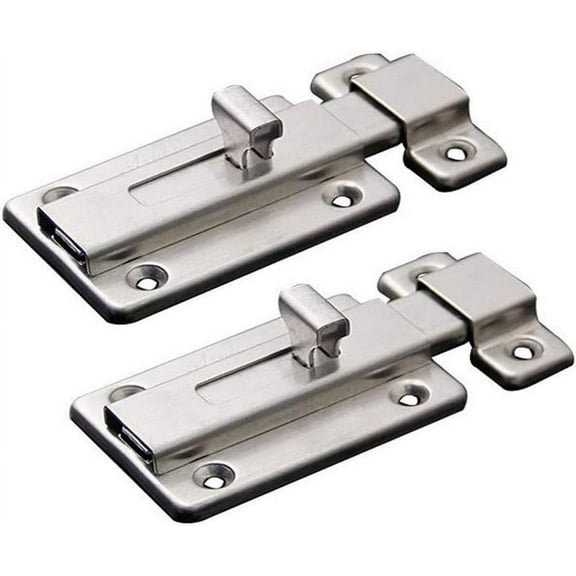Door Bolts, 2 Pieces Stainless Steel Latch Sliding Door Lock, Surface Mounted Slide Bolt for All Types of Internal Doors