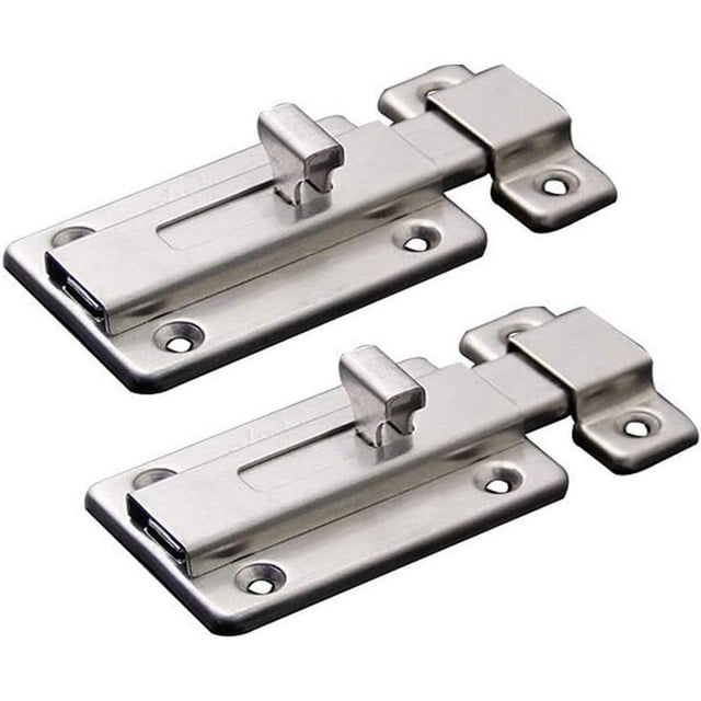 Pernos de puerta, cerradura de puerta corredera con pestillo de acero inoxidable de 2 piezas, perno deslizante montado en superficie para todo tipo de puertas internas