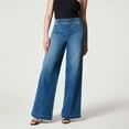 thumbnail image 2 of New Wide Leg Jeans For Women Seamed Front Wide Leg Jeans Solid Color Casual Fashion Trousers, 2 of 5