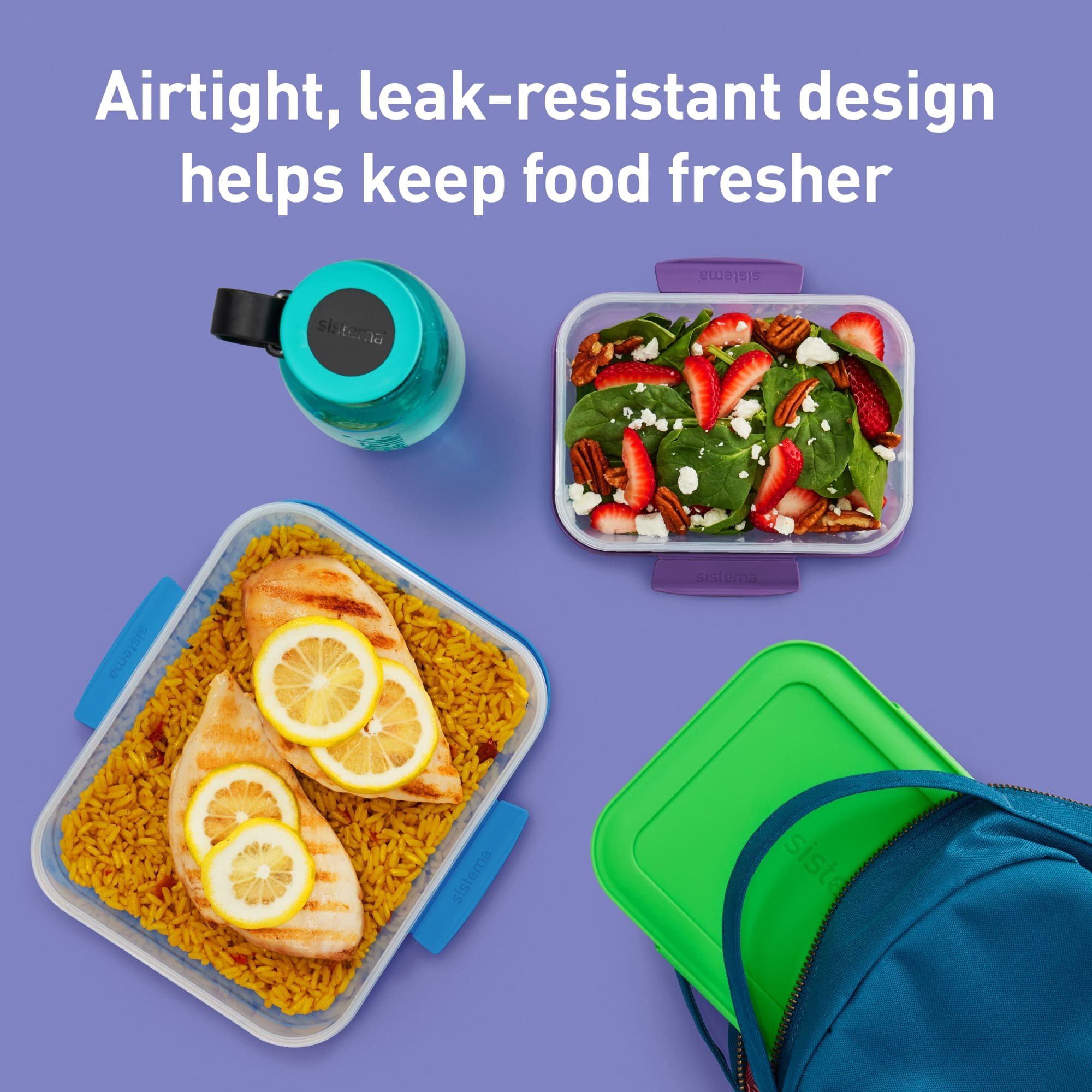 Sistema Nest It Food Storage Containers with Lids, 5 Pack
